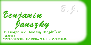 benjamin janszky business card